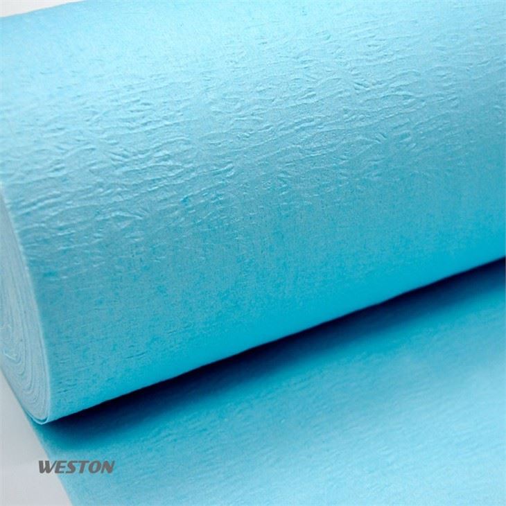 Low lint printer cleaning SMT cleanroom wipe mother rolls creped turquoise color1